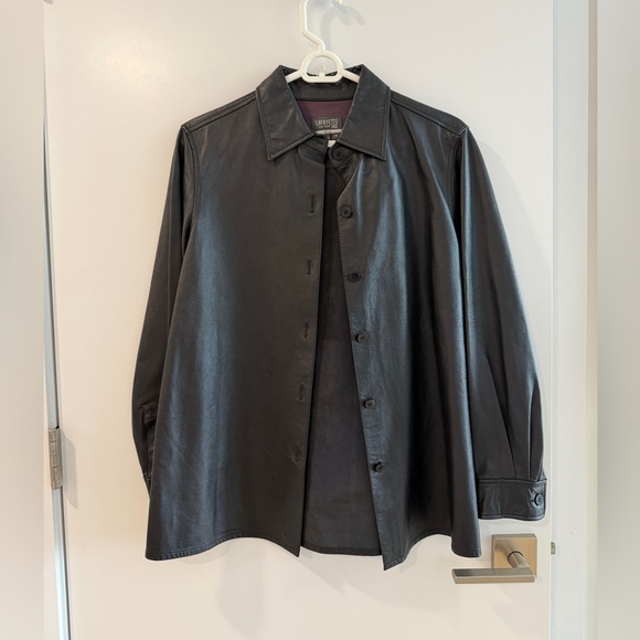 Lafayette 148 New York Tops - Lafayette 148 New York Black Leather Shirt